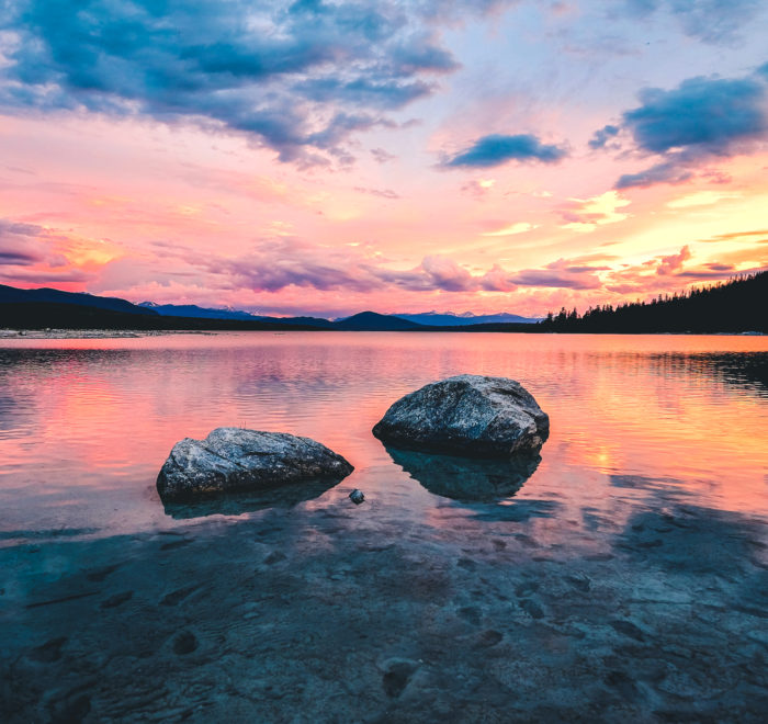 Sonnenuntergang am Eagle Lake in Kanada